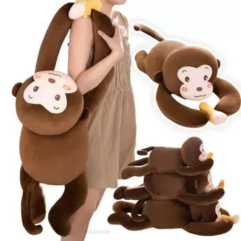 Новая 60/100 см лежащая обезьяна плюшевая игрушка длиннорукая банановая обезьяна плюшевое наполнение животные подарки для девочек подарки декоративная подушка about 60cm