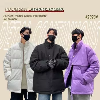 Новая 90% белая утиная пуховая куртка для мужчин и женщин, свободная, утолщенная, теплая и морозостойкая, с воротником-стойкой, новая верхняя куртка M