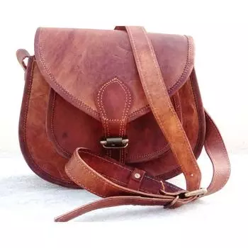 Новая 9-дюймовая дизайнерская сумка-портфель ручной работы из натуральной кожи, седельная сумка в стиле ретро, деревенский винтаж 7 x 9 x 3.5 in коричневый