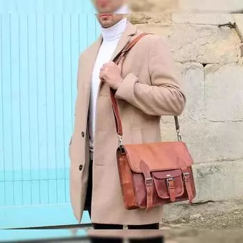 Новая 9X11 дюймов винтажная женская сумка-мессенджер из козьей кожи для ноутбука