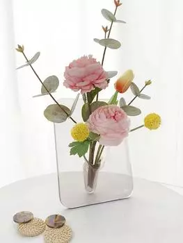 Новая акриловая фоторамка ваза современное искусство цветочная ваза для цветов настольный держатель для растений офисный домашний подарок свадебный стол центральный декор чёрный