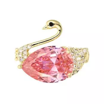 Новая элегантная брошь в виде розового лебедя, высококачественная антибликовая булавка, булавка для воротника, высококачественные аксессуары для одежды с цветком на груди