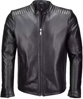 Новая элегантная мужская куртка из натуральной кожи ягненка черного цвета ручной работы S чёрный