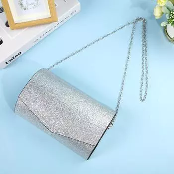 Новая элегантная однотонная женская сумка для вечеринки с тонкой блестящей цепочкой на одно плечо 21*6.5*13