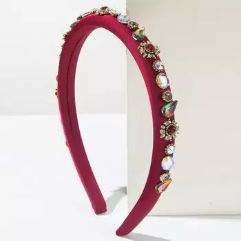 Новая элегантная повязка на голову с цветком из страз в корейском стиле, простые тонкие края, аксессуары для волос для прекрасной леди