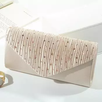 Новая элегантная сумка-чехонсам с откидной крышкой и складками на цепочке для свадьбы чёрный