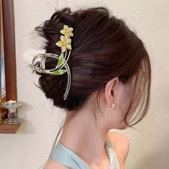 Новая элегантная застежка для волос с геометрическим цветком, изысканные заколки для волос из сплава, заколки для волос для женщин, аксессуары для волос, головные уборы, заколка в виде акулы