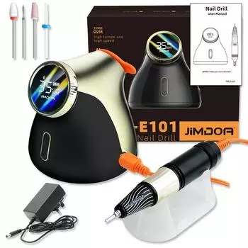 Новая электрическая дрель для ногтей, 35000 об/мин, маникюрная машинка, пилочка для ногтей, инструменты, маникюрная машина, сверла для ногтей, полировщик с ЖК-дисплеем темно-серого