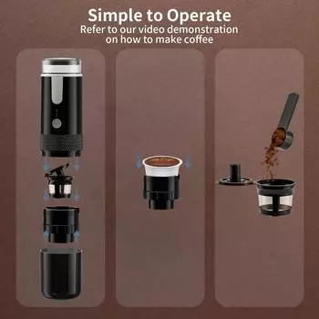 Новая электрическая кофеварка с капсулами для молотого кофе, портативная кофемашина для молотого кофе и кофейных капсул чёрный