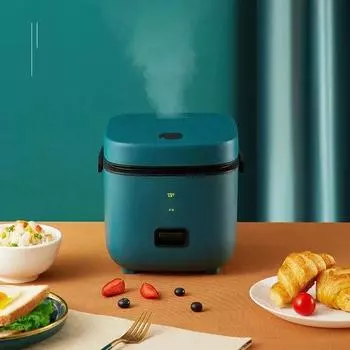 Новая электрическая рисоварка Smart Electric Rice Cooker объемом 1,2 л, многофункциональная мини-рисоварка, кастрюля с антипригарным покрытием, приготовление пищи в домашних условиях, приготовление каши, супа зелёный