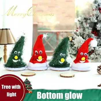 Новая электрическая рождественская шапка Санта-Клауса, игрушка, 6-дюймовый качающийся колокольчик, подарочная креативная шапка, качающаяся Chri C6R5 D-one-size