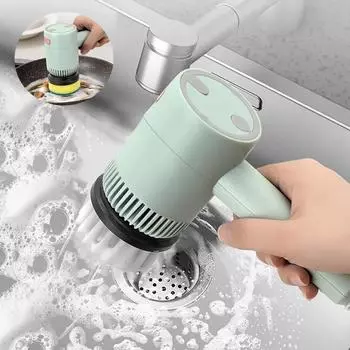 Новая электрическая скрубберная щетка для чистки, многофункциональная бытовая щетка, проволочная кухонная унитаз и ручная обувь для обуви 2 Head розовый