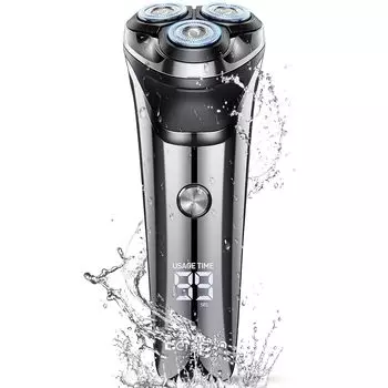 Новая электробритва с вращающимися 27 лезвиями для сухого и влажного бритья, электробритва для глубокого бритья, малошумная бритва с защитой от воды IPX7, электрическая бритва