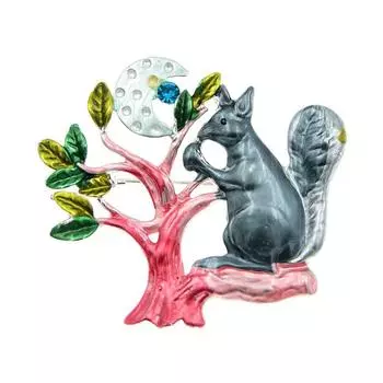 Новая эмалированная брошь с белкой, милое забавное животное, булавка, 3 цвета, детские украшения