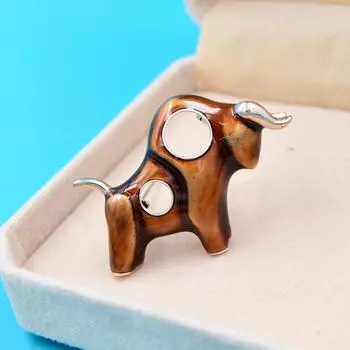 Новая эмалированная брошь с сильным быком унисекс для женщин и мужчин, броши на булавке, ювелирные изделия с животными, аксессуары для зодиака, 2 цвета