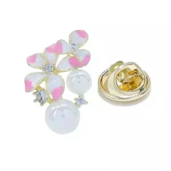 Новая эмалированная булавка для воротника с цветком для женщин, летняя модная дизайнерская брошь, ювелирные изделия из жемчуга, кубический цирконий и медный материал