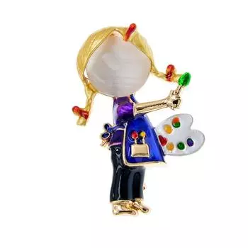 Новая эмалированная картина для девочек, броши для женщин, милая булавка с опалом, модные детские украшения, забавные маленькие аксессуары, хороший подарок