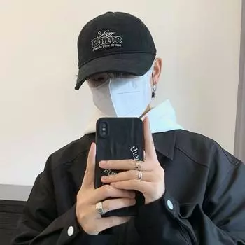 Новая американская бейсболка с вышитыми буквами, мужская, с индивидуальным отверстием для лица, универсальная, для активного отдыха average size adjustable (54cm~ 60cm) чёрный