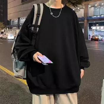 Новая американская хлопковая толстовка с капюшоном, мужская модная брендовая свободная мужская толстовка с круглым вырезом и длинным рукавом, плюс толстый флисовый подклад M