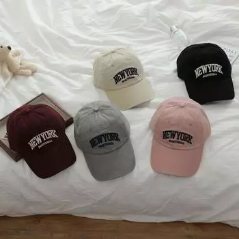 Новая американская кепка с мягким верхом из стираного хлопка с вышивкой, универсальная, мужская и женская, с маленьким лицом в стиле ретро, персонализированная бейсболка M56-58cm чёрный