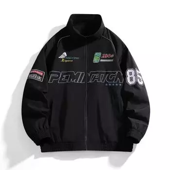 Новая американская куртка из искусственной кожи, осенняя и зимняя уличная куртка, модная повседневная куртка с ретро-лацканами XS чёрный