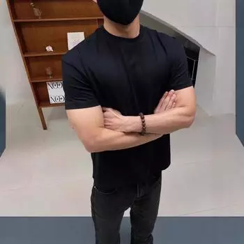 Новая американская однотонная быстросохнущая футболка: Navia/Solona Sports Ice Skin, эластичный круглый вырез, прямые плечи, повседневный короткий рукав XXL