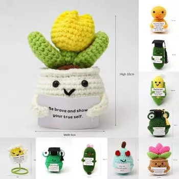 Новая эмоциональная положительная энергетическая кукла, вязаная кукла из овощей и фруктов, сшитая вручную, забавная плюшевая игрушка, рождественский подарок