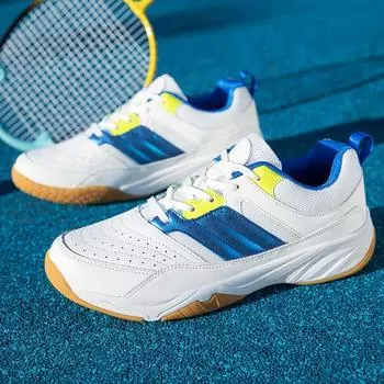 Новая амортизирующая противоскользящая износостойкая модная обувь для молодежи и взрослых, модная обувь для бадминтона, обувь для настольного тенниса, спортивная тренировочная обувь 36 белый/синий