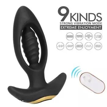 Новая Анальная пробка, товары для взрослых, анальная пробка, вибратор, 9 частот, массаж простаты, секс-игрушки для мужчин и женщин, беспроводной пульт дистанционного управления, силикон 9 frequency vibration