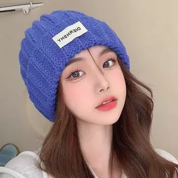 Новая английская стандартная шерстяная шапка женская повседневная универсальная модная вязаная шапка однотонная защитная ухо теплая шапка M56-58cm