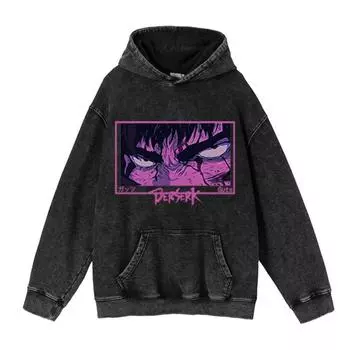 Новая анимация периферийная печать стираный ретро свитер мужская толстовка с капюшоном S