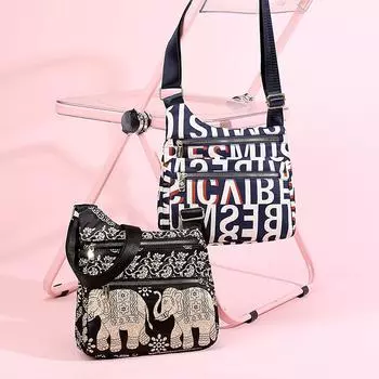 Новая атмосферная сумка для мамы среднего возраста из ткани Оксфорд, женская сумка через плечо, большая вместимость, холщовая сумка, многослойная дорожная сумка на одно плечо 26X6X27CM