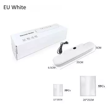 Новая автоматическая вакуумная упаковочная машина для хранения продуктов питания с 10 бесплатными пакетами Food Saver. Машина для вакуумной упаковки. EU Plug