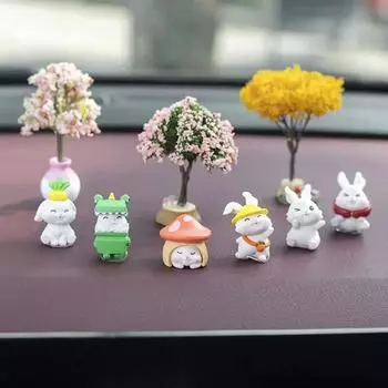 Новая автомобильная мини-елка, центральная консоль, украшения, установленные на зеленые растения, аксессуары, имитация цветочного украшения, милые украшения