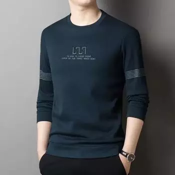 Новая бархатная и утолщенная осенне-зимняя универсальная повседневная толстовка с длинными рукавами и круглым вырезом с принтом M