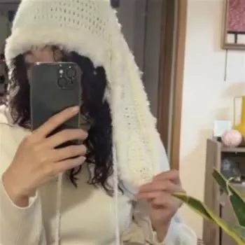 Новая бархатная шапка с кроличьими ушками, модная и персонализированная шапка-пуловер для взрослых, балаклава adult 56-59cm