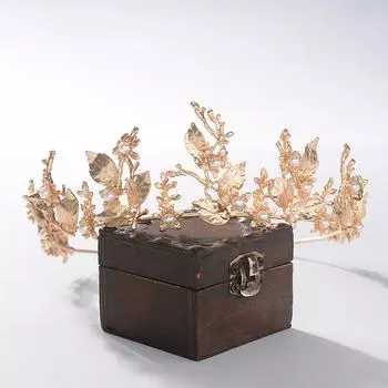 Новая барочная корона в форме листа свадебная тиара с жемчугом свадебное платье аксессуары