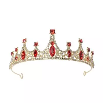 Новая барочная ретро свадебная тиара корона сплав красные аксессуары для волос свадебные украшения высокого класса