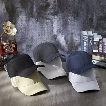 Новая бейсбольная кепка, мужская водонепроницаемая, быстросохнущая, древняя ветроспортивная солнцезащитная шляпа, женская солнцезащитная кепка, дышащая кепка с утиным язычком M56-59cm чёрный