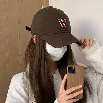 Новая бейсбольная кепка с буквой W для мужчин и женщин, однотонная хлопковая шляпа Snapback с хвостиком, унисекс, спортивный солнцезащитный козырек на открытом воздухе, кепка дальнобойщика в стиле хип-хоп Adjustable темно-синий