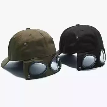Новая бейсбольная кепка в стиле пилотов, летняя высококачественная хлопковая кепка с вышивкой букв и солнцезащитными очками, бейсбольная кепка 54cm-62cm чёрный