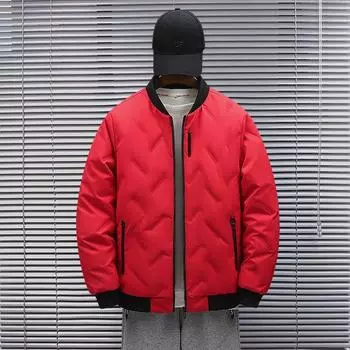 Новая бейсбольная куртка-пуховик мужская зимняя теплая утепленная белая утиная пуховая M серый