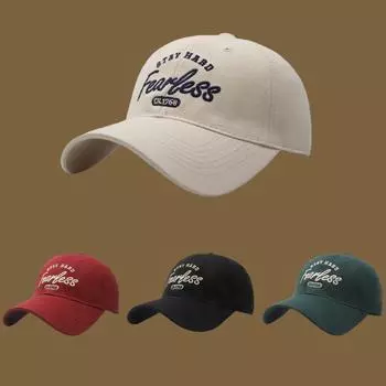 Новая бейсболка с вышивкой букв, четырехсезонная уличная солнцезащитная и солнцезащитная шляпа с маленькой фуражкой для лица L чёрный