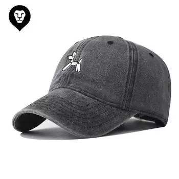 Новая бейсболка с вышивкой из хлопка с изображением робота-собаки, мультяшное животное, персонализированная кепка для улицы Adjustable