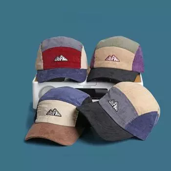 Новая бейсболка женская ретро пятисекционная вельветовая кепка осень-зима литературная уличная индивидуальная шляпа мужской тренд M56-58cm серый