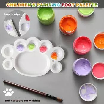 Новая белая 8-луночная акриловая палитра для смешивания масел в форме стопы художника