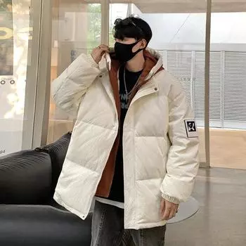 Новая белая куртка-пуховик на утином пуху для мужчин и женщин, свободная и утолщенная, теплая и морозостойкая, модная куртка с капюшоном M
