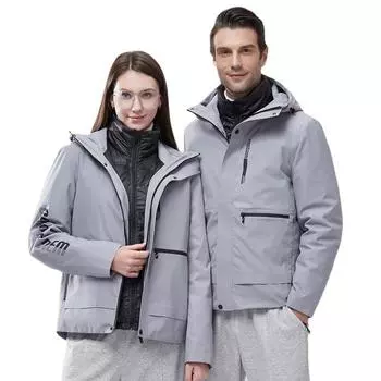 Новая белая куртка с подкладкой из утиного пуха, комплект из двух предметов, пара, куртка для альпинизма, мужская S