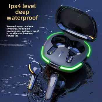 Новая беспроводная Bluetooth-гарнитура Dazzling Breath Light In-ear Sports Bluetooth-гарнитура чёрный