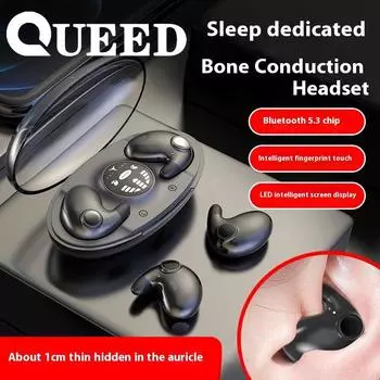 Новая беспроводная Bluetooth-гарнитура MD538 Sleep, костная проводимость, без ушей, сверхдолгий срок службы, двойное стерео чёрный